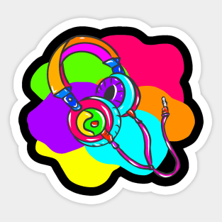 Neon Hippy 80s 90s Costume Retro Vintage Sticker